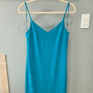 Express Teal Blue Mini Slip Dress - Small